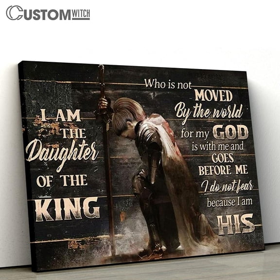 Daughter Of The King Female Warrior Of God Canvas - Christian Wall Art - Religious Home Decor