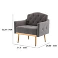 thumbnail image 5 of Accent Chair with Tufted Stitching Details and Metal Legs Gray and Gold, 5 of 5