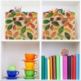 thumbnail image 6 of Yayeee 2 Pack Canvas Storage Basket with Handles for Shelves Fabric Bins Closet Organizer, Green Retro Autumn Leaves, 6 of 8