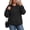 01 Black, variant on Womens Plus Size Lightweight Hoodies Long Sleeve Shirts Kangaroo Pocket Pullover Sweaters Fall Tops Oversized Sweatshirt XL-5XL