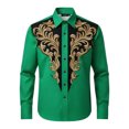 thumbnail image 4 of Camisetas de Navidad de Manga Larga de los Hombres de Moda Casual de Manga Larga Turndown Collar Blusa para Primavera Invierno Al Aire Libre Diario, 4 of 4