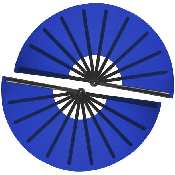 Clap Fans Maitys, tamaño grande, para baile en línea, 34 cm, azul oscuro, 2 unidades