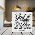 thumbnail image 7 of Zomyto 7x7 In Christian Sign Inspirational God is Within Her Bible Verse Wooden Wooden Box Sign Psalm 46:5 Scripture Desk Decor, 7 of 7