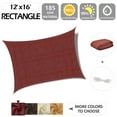 thumbnail image 2 of IC ICLOVER 12' x 16' Waterproof Sun Shade Sail Rectangle Canopy Awning Shelter Polyester Fabric Cloth for Patio Yard Deck Pergola Outdoor Sun Sail Shade 98% UV Block Sunshade - Terra Red, 2 of 8