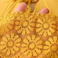 thumbnail image 6 of Sleep Bras Women Ladies Fashion Comfortable No Underwire Lace Floral Bra Underwear V-Neck Back-Smoothing Bra Feature Hook and Eye Closure No Underwire Bra Style Y-604 , Yellow One Size, 6 of 8