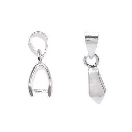 - Beadalon Silver Plated 4MM Slider Pinch Bail For Gemstone & Crystal Pendants (6)