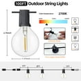 thumbnail image 6 of PHOPOLLO G40 LED Outdoor String Lights 100FT, 50 Bulbs 2700K Shatterproof, Waterproof, Hanging Decoration Lights for Porch, Deck, Garden, Backyard, Balcony,Patio., 6 of 7