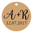 thumbnail image 1 of 100 PCS Round Custom Made Hang Tags Personalized Initial Wedding Favor Gift Paper Tags, 1 of 1