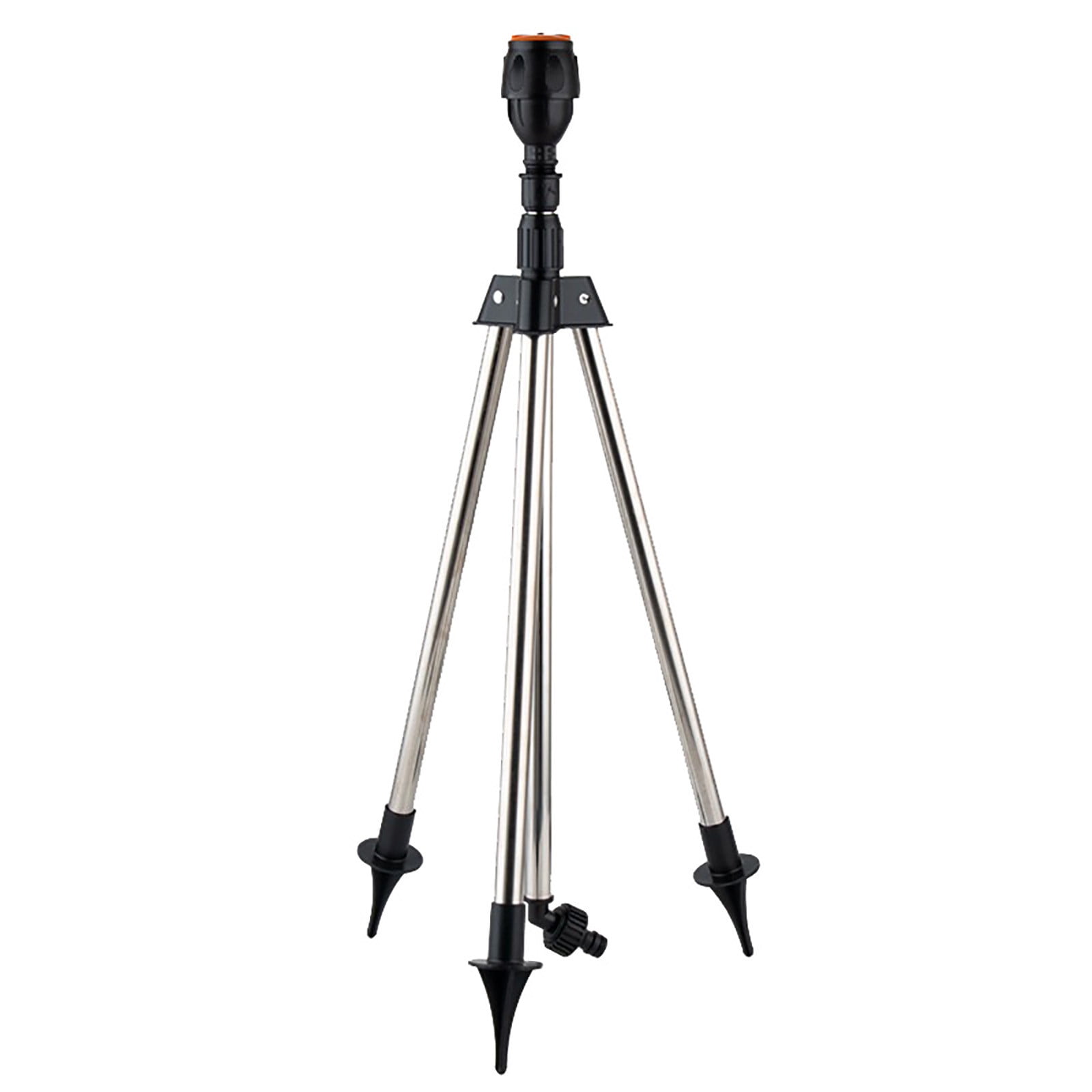 Qholemyo 360 Degree Rotating Tripod Sprinkler Stainless Steel Lawn Water Sprinkler For Yard Irrigation Stand Support