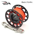 thumbnail image 3 of Mantenga el carrete de buceo carrete portátil Color sólido Poliéster Reeles Pesca de freedivismo Accesorios submarinos con gancho de doble extremo negro 30m seitruly  OD003289-01, 3 of 7