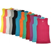 Pajama R Us Juniors' Teens 12 Pieces Pack Women's Ribbed 100% Cotton Tank Tops-Assorted Color (Muscle Tank Top, Small)