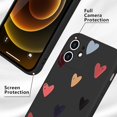 thumbnail image 6 of Compatible with iPhone 12 Case for Women Girls, Cute Matte Love Hearts Pattern, Premium Soft Liquid Silicone Back Cover with Camera Protection, Shockproof Phone Case for iPhone 12 - Black, 6 of 16