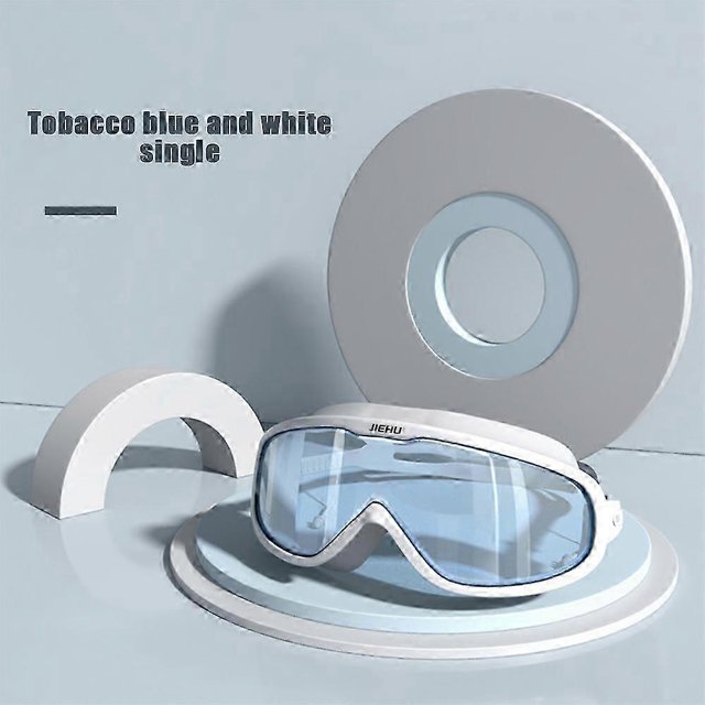 Gafas de natación antivaho para adultos, impermeables, con montura grande, para nadar y bucear, color blanco antracita