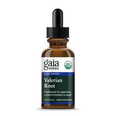 Gaia Herbs Valerian Root - Stress & Sleep Support - Organic Liquid Vegan Health Supplement for Calming Support - Valerian Extract - Herbal Formula - Dairy, Soy & Gluten Free - 1 oz