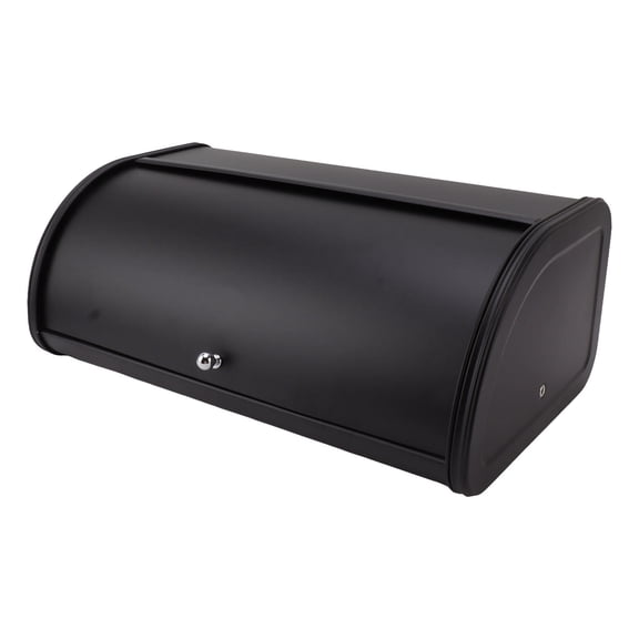 Yajisi Black Frosted Bread Box, Iron Bread Storage Container for Kitchen Counter, Keep Freshness for Cakes & Pastries - 18.5" L x 11.4" W x 7.9" H