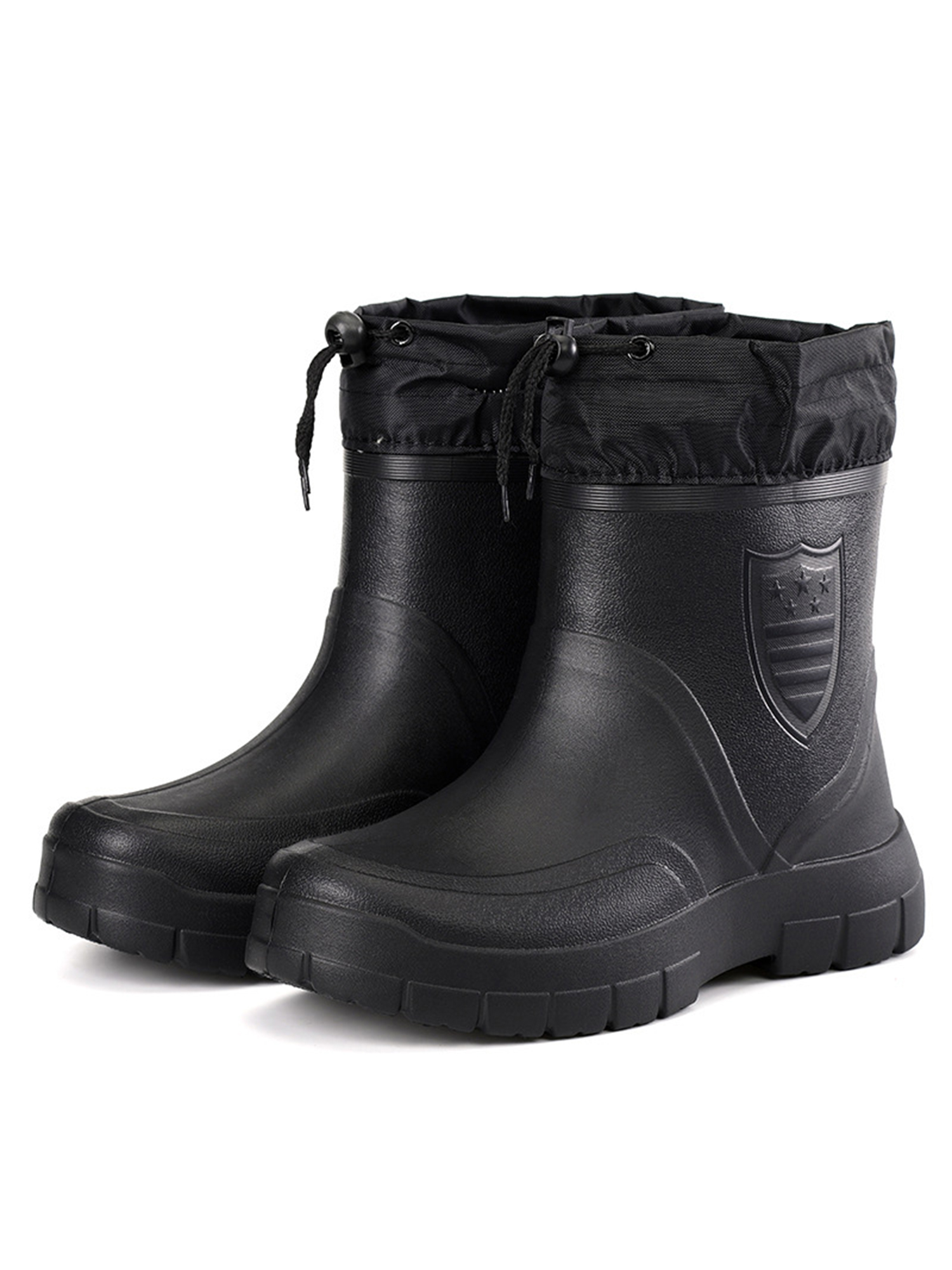 Rockomi Mens Slip Resistant Rain Boots Outdoor Comfortable Round Toe