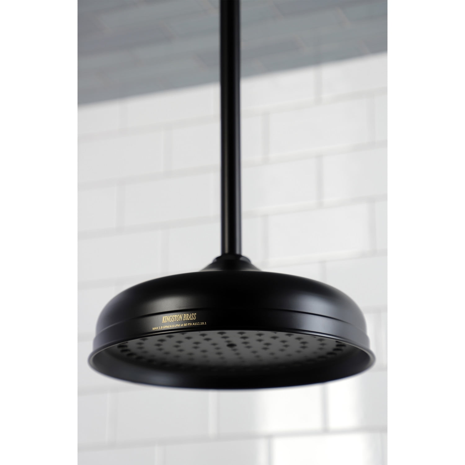 Kingston Brass K225K20 10" Showerhead with 17" Ceiling Mounted Shower Arm, Matte Black