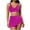 Hot Pink, variant on Women's 3 Piece Swimsuits V Neck Twist Front Cut out Drawstring Ruffle Hem Swim Skirt Bathing Suits High Waisted Bikini Sets