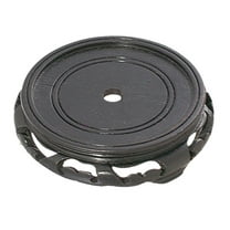 B&P Lamp® 5 1/2 Inch Top Inset Diameter Oriental Wooden Base, Waxed Black Finish