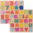 thumbnail image 1 of Juego de rompecabezas de madera, juguetes educativos y de aprendizaje para niños pequeños, 2 paquete, 1 of 5