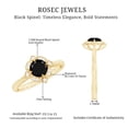 thumbnail image 6 of Rosec Jewels Vintage Style Black Spinel Engagement Ring - AAA Quality - Black Spinel Ring with Diamond Halo - with Jewelry Box, 14K Yellow Gold, US 9.00, 6 of 9