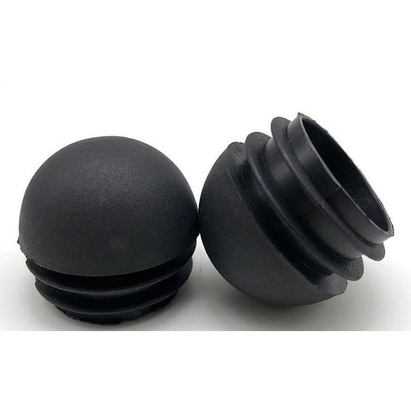 MRLESS 30pcs Chair Leg Protectors Tube End Caps 25mm Plastic Pipe Closure Plugs For Furniture Black Semi Circular Design Floor