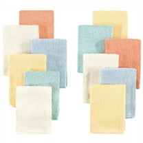 Hudson Baby Infant Girl Rayon from Bamboo Woven Washcloths 12pk, Soft Neutral, One Size