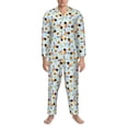thumbnail image 3 of Naloa Submarine With Fishes Undersea Men’s Pajamas Set - Long Sleeve Button Down Sleep Shirt and Pajama Bottoms Sleepwear Set-Medium, 3 of 7