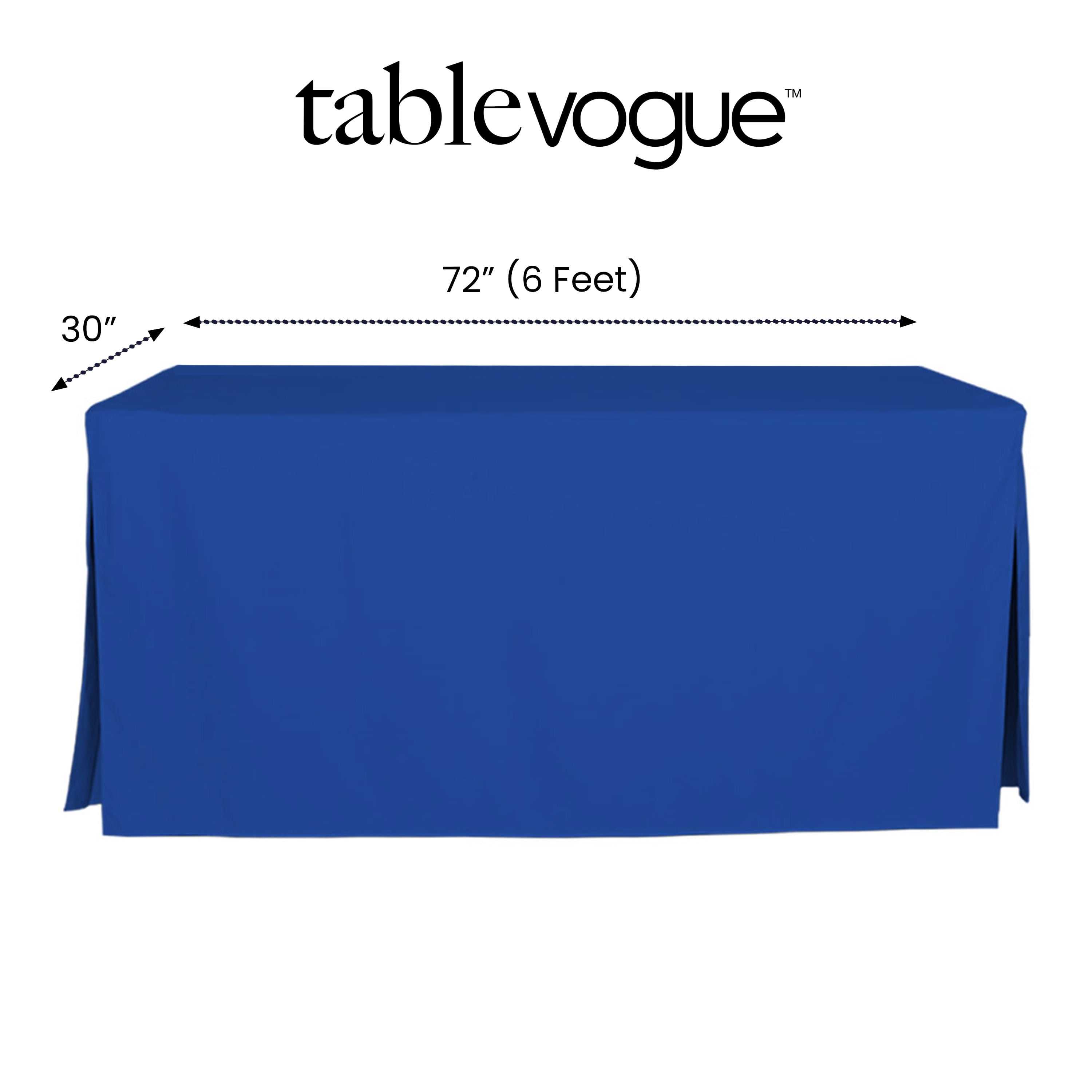 Tablevogue 72" x 30" Fitted Tablecoth Cover, Multiple Colors and Sizes Available