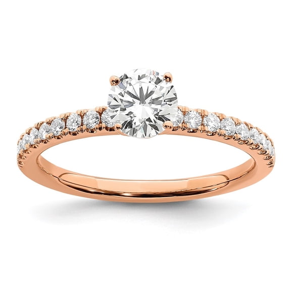 Auriga 14k Rose Gold 3/4 carat Lab Grown Diamond VS/SI G Round Size 5 Engagement Ring Size 7 for Women