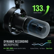 FIFINE K688 USB XLR Studio Microphone for PC Computer Recording, Podcast Dynamic Microphone with Headphone Jack, Mute Button, Gain Control, XLR Cable