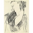 thumbnail image 2 of Modigliani, Amedeo 15x18 White Modern Wood Framed Museum Art Print Titled - Drawing For Drinking, 2 of 4