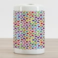 thumbnail image 2 of Colorful Ceramic Toothbrush Holder, Colorful Patterns with Curves Geometry Cheering Creative Ornamental Design, Decorative Versatile Countertop for Bathroom, 4.5" X 2.7", Multicolor, by Ambesonne, 2 of 4