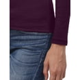 thumbnail image 5 of J. METHOD Women's Light Weight Basic Long Sleeve Turtleneck Knit Ribbed Shirt Sweater Mock Neck Top NEWT88 Grape L, 5 of 6