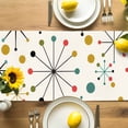 thumbnail image 4 of Burlap Table Runner 36 Inches Long,Mid Century Abstract Geometric Non-Slip Kitchen Table Runners for Dining Room Everyday Use Party Table Decorations Modern Colorful Atomic, 4 of 9
