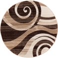 thumbnail image 2 of Desert Swirl Brown & Beige Modern Geometric Comfy Casual Spiral Hand Carved Area Rug Easy to Clean Stain Fade Resistant Contemporary Thick Soft Plush Living Dining Room Rug, 2 of 3
