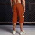 thumbnail image 5 of Inglocry Men Casual Drawstring Capri Cargo Pants, 2026 New Shorts Quick Dry 3/4 Knee Length Loose Fit Work Shorts Multi Pockets Wine M, 5 of 5