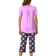 thumbnail image 7 of yievot Womens Capri Pajama Sets Short Sleeve Top and Capri Pant Set Soft Sleepwear Printed 2 Piece Lounge Sets, 7 of 7