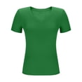 thumbnail image 5 of BUIGTTKLOP Going out Tops for Women Short Sleeve Shirts Casual V Neck T Shirts Stretchy Slim Fitted Basic Tees, 5 of 6