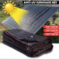 thumbnail image 2 of Red de sombreado HDPE anti-UV de 3 pines negra para plantas suculentas, red parasol para exteriores, granero o perrera, flores, plantas, patio, césped, malla, 2 x 2 m, 2 of 5
