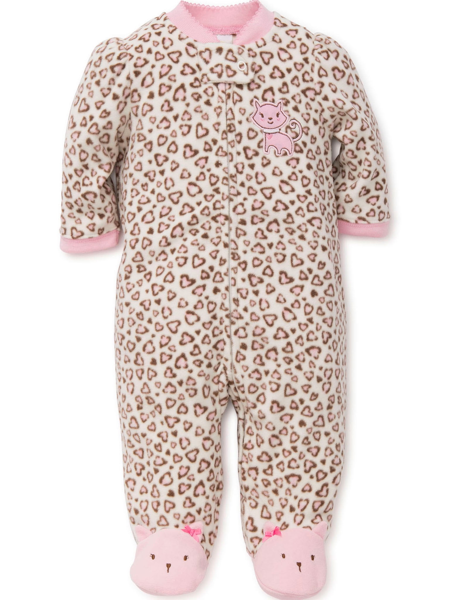 Cat Feet Blanket Sleeper Warm Fleece Footie Footed Pajamas Pink 12 Mth ...