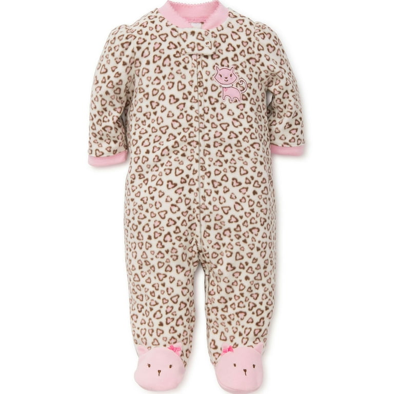 Cat Feet Blanket Sleeper Warm Fleece Footie Footed Pajamas Pink 12 Mth Infant Fleece Footed Pajamas For Girls