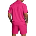 thumbnail image 4 of Men's 2 Pieces Short Sleeve Button Down Shirts and Short Set Casual Beach Vacation Summer Outfits, 4 of 6