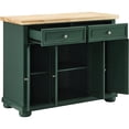 thumbnail image 3 of HomeStock Renaissance Rhapsody Kitchen Island with Durable Top and Optional Casters - Island/Cart, Versatile Storage Kitchen Island, Elegant Kitchen Cart-Color:Emerald, 3 of 10