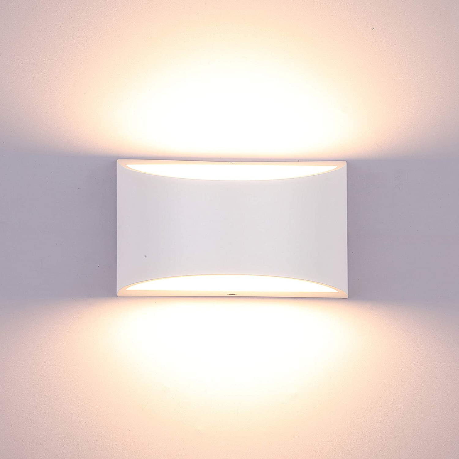 Modern Dimmable Wall Sconce White 12W, D Wall Lamp Indoor Up Down