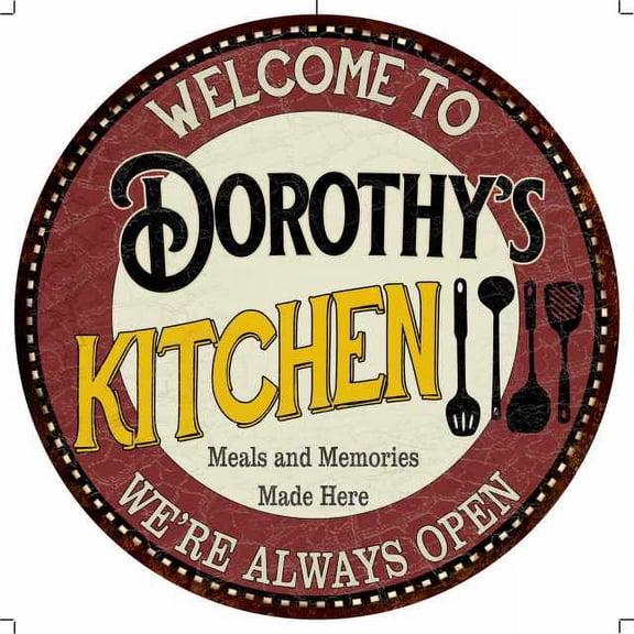 Dorothy's Kitchen 14" Round Metal Sign Bar Game Room Wall Decor 100140040012