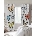 thumbnail image 4 of Spring Summer Butterflies Blackout Curtains for Bedroom Living Room Darkening Curtains 63 Inches Long Farmhouse Butterfly Window Curtain 2 Panels Set Insulated Window Treatment Grommet Drapes 52"x63", 4 of 9