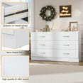 thumbnail image 5 of Frmobepts Wood Dresser for Bedroom, 6 Drawer Dresser, 15.8" D x 47.2" W x 27.7" H, White, 5 of 9