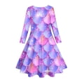 thumbnail image 5 of MIASHUI Robe Sirène Filles Enfants Manches Longues Scintillante Robes de Vacances, Violet, 4-5 Ans, 5 of 5
