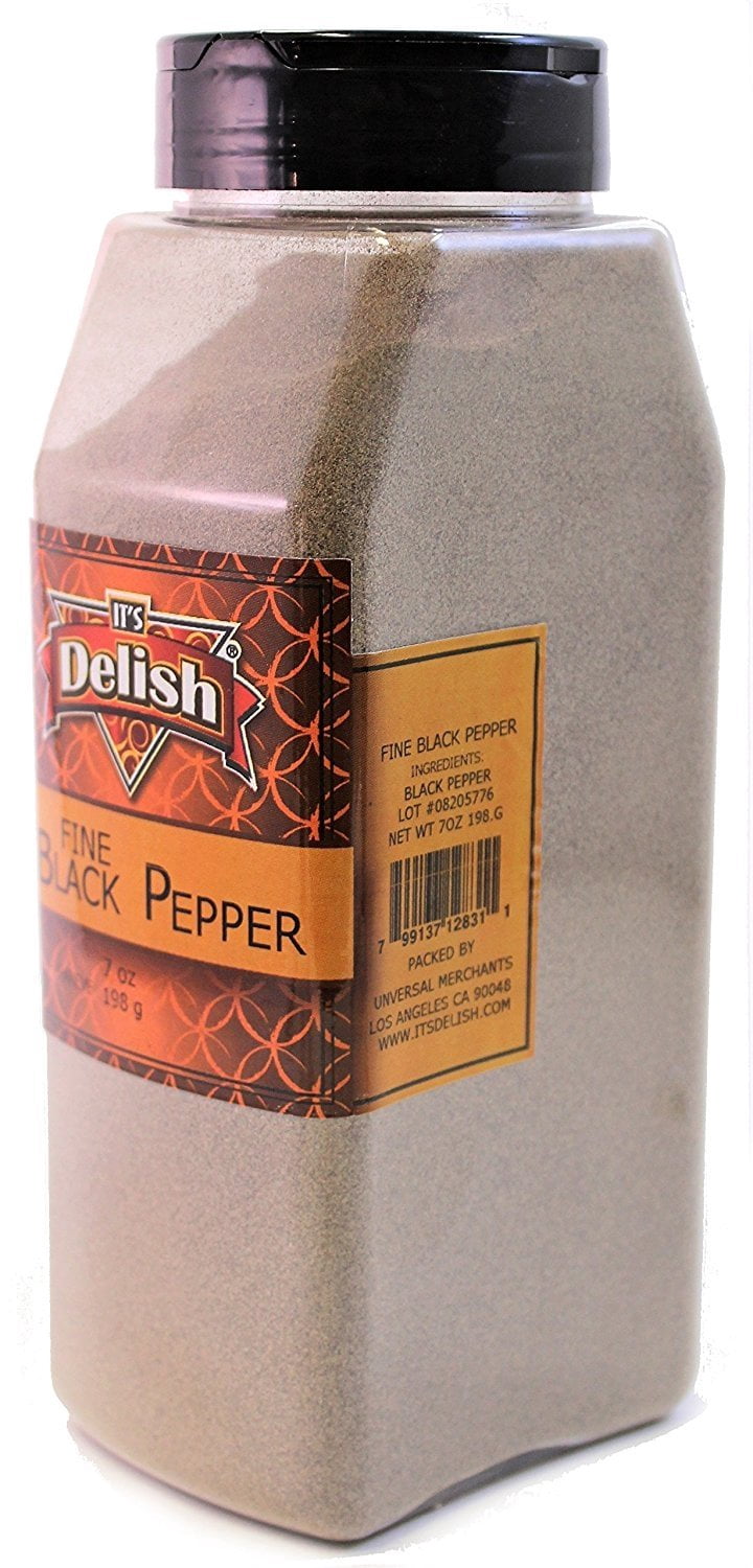 Black Pepper by Its Delish 23 Oz. Fine ground, Large Jar